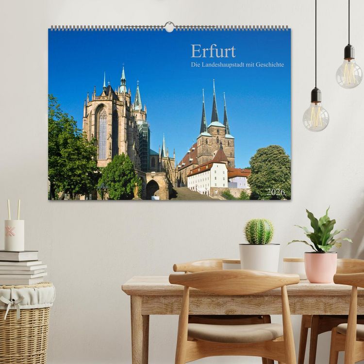 Produktbild: Erfurt - Die Landeshauptstadt mit Geschichte (Wandkalender 2026 DIN A2 quer), CALVENDO Monatskalender