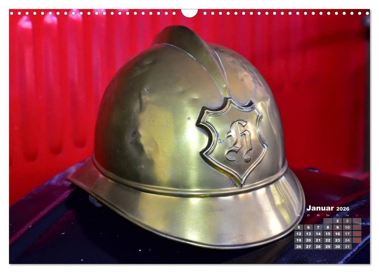 Produktbild: Historische Feuerwehrhelme (Wandkalender 2026 DIN A3 quer), CALVENDO Monatskalender
