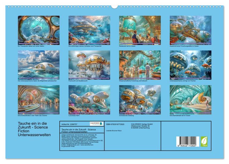 Produktbild: Tauche ein in die Zukunft - Science Fiction Unterwasserwelten (hochwertiger Premium Wandkalender 2027 DIN A2 quer), Kunstdruck in Hochglanz