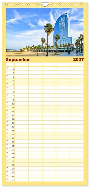 Produktbild: Familienplaner 2027 - Barcelona - Stadt der Kunstwerke und Architektur mit 5 Spalten (Wandkalender, 21 x 45 cm) CALVENDO