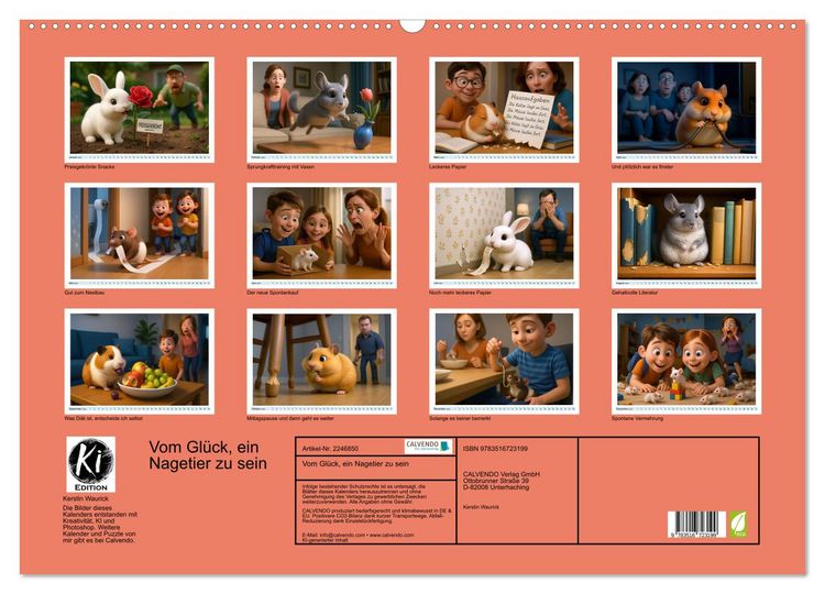 Produktbild: Vom Gl&uuml;ck, ein Nagetier zu sein (Wandkalender 2026 DIN A2 quer), CALVENDO Monatskalender