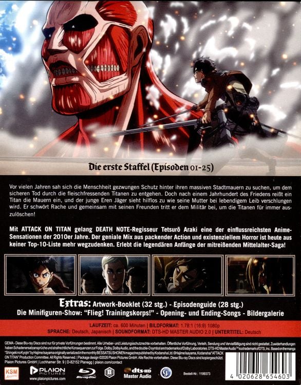 Produktbild: Attack on Titan - Die erste Staffel [3 BRs]