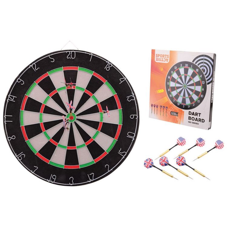 Produktbild: Dartscheibe mit 6 Steeldarts 450x20mm