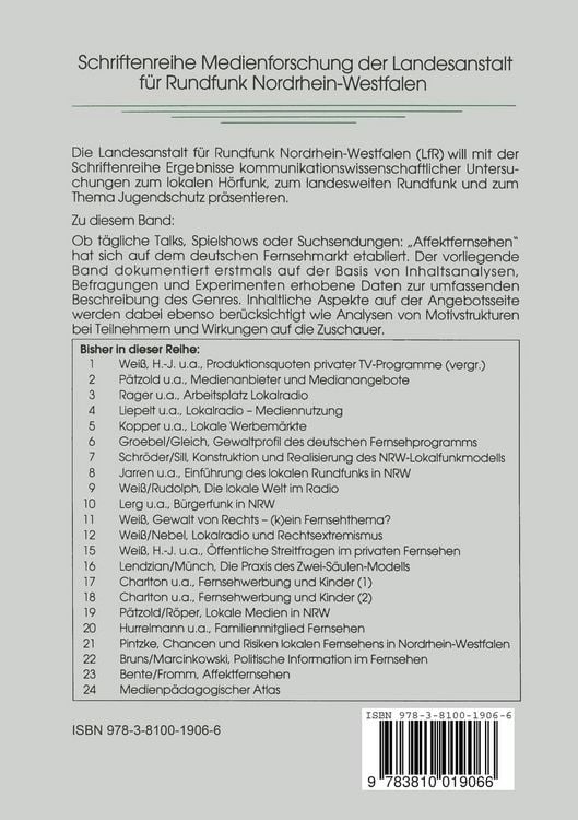 Produktbild: Affektfernsehen