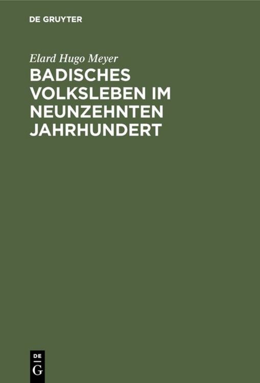 Produktbild: Badisches Volksleben im neunzehnten Jahrhundert