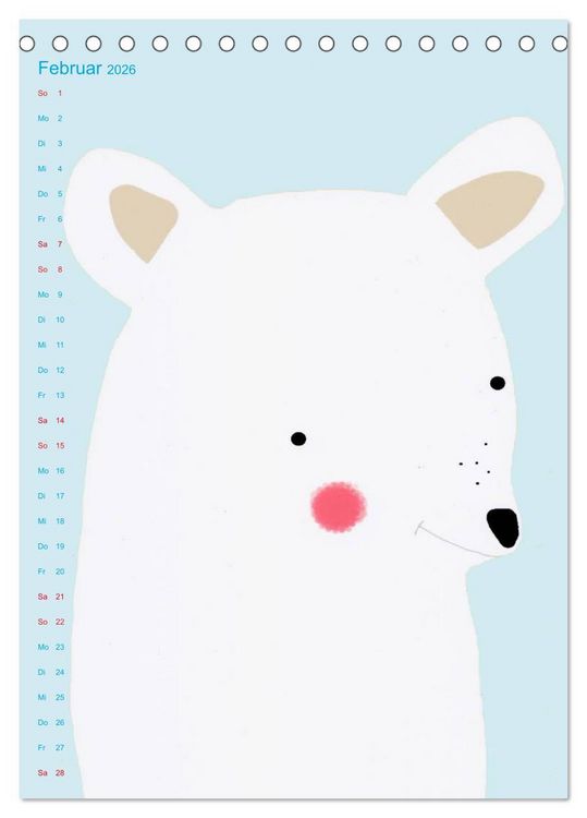 Produktbild: Tierische Motive von Little Miss Arty Illustrationen (Tischkalender 2026 DIN A5 hoch), CALVENDO Monatskalender