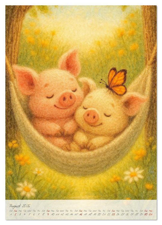 Produktbild: Fluffy animal friends - Animal friendships for everyday life (High Quality Premium Wall Calendar 2026 DIN A2 portrait),CALVENDO 12 Month Wall Calendar
