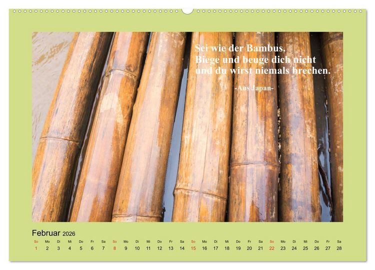 Produktbild: Lebensweisheiten mit Bildern unterlegt (Wandkalender 2026 DIN A2 quer), CALVENDO Monatskalender