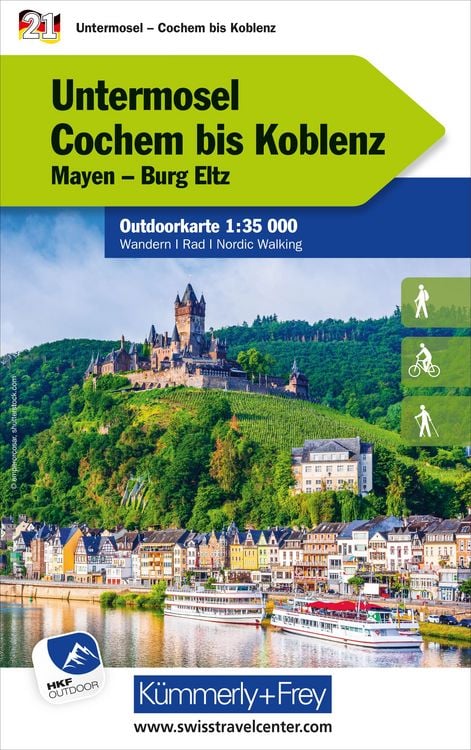 Produktbild: Kümmerly+Frey Outdoorkarte Deutschland 21 Untermosel, Cochem bis Koblenz 1:35.000