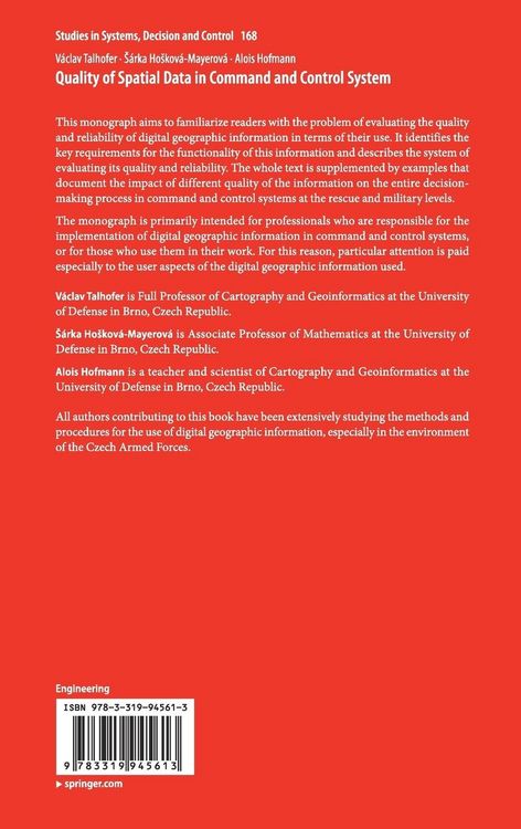 Produktbild: Quality of Spatial Data in Command and Control System