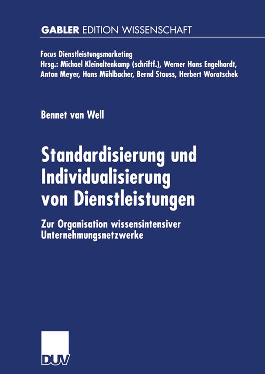 Produktbild: Standardisierung und Individualisierung von Dienstleistungen