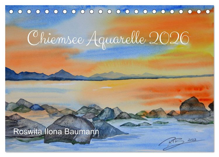 Produktbild: Chiemsee Aquarelle (Tischkalender 2026 DIN A5 quer), CALVENDO Monatskalender
