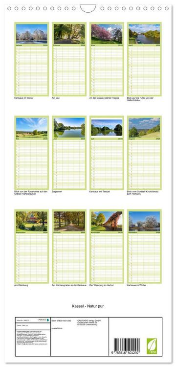 Produktbild: Familienplaner 2026 - Kassel - Natur pur mit 5 Spalten (Wandkalender, 21 x 45 cm) CALVENDO