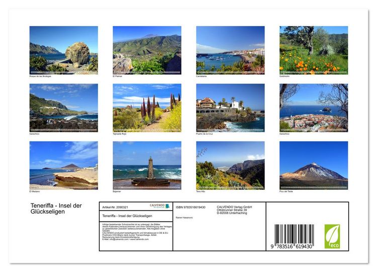 Produktbild: Teneriffa - Insel der Gl&uuml;ckseligen (Wandkalender 2026 DIN A4 quer), CALVENDO Monatskalender
