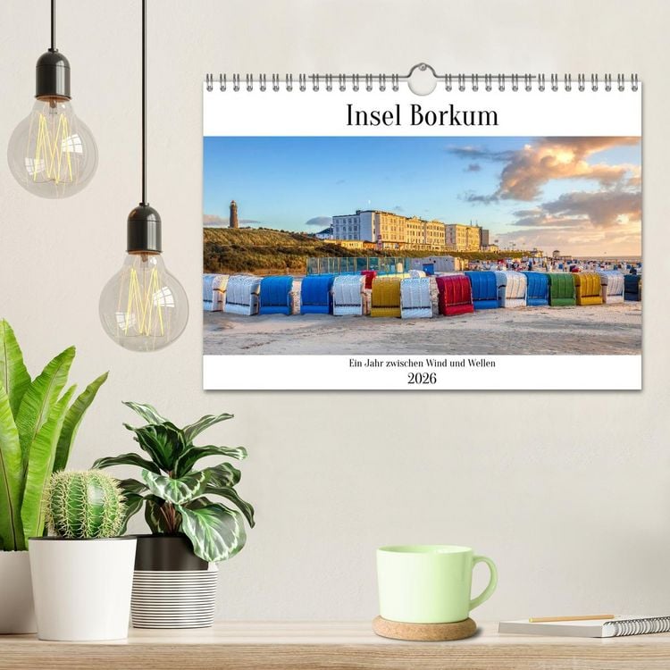 Produktbild: Insel Borkum - Ein Jahr zwischen Wind und Wellen (Wandkalender 2026 DIN A4 quer), CALVENDO Monatskalender