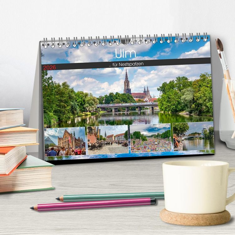 Produktbild: Ulm f&uuml;r Nestspatzen (Tischkalender 2026 DIN A5 quer), CALVENDO Monatskalender