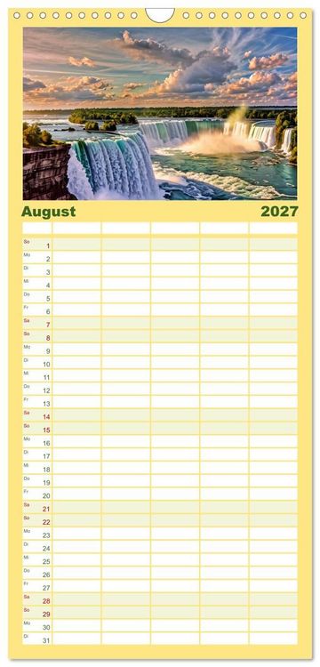 Produktbild: Familienplaner 2027 - Zur Ruhe kommen Fantasiereisen mit KI mit 5 Spalten (Wandkalender, 21 x 45 cm) CALVENDO