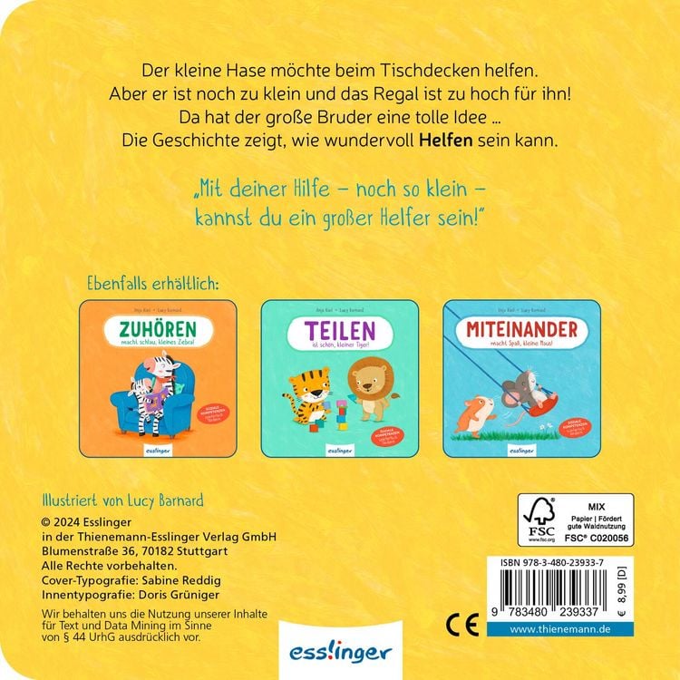 Produktbild: Helfen macht gro&szlig;, kleiner Hase!