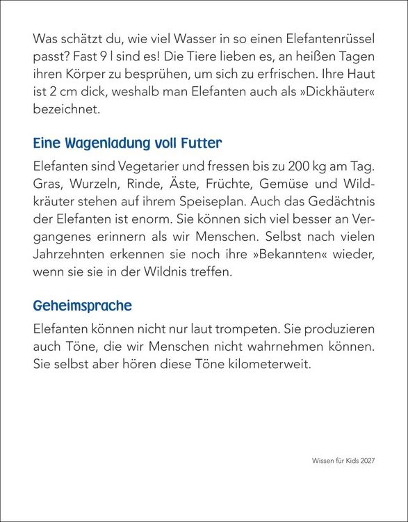 Produktbild: Wissen f&uuml;r Kids Tagesabrei&szlig;kalender 2027