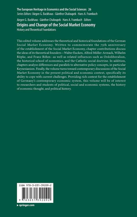 Produktbild: Origins and Change of the Social Market Economy