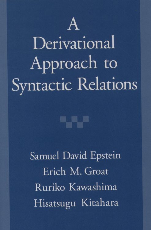 Produktbild: A Derivational Approach to Syntactic Relations