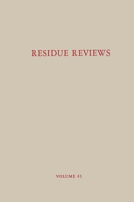 Produktbild: Residue Reviews / R&uuml;ckstands-Berichte