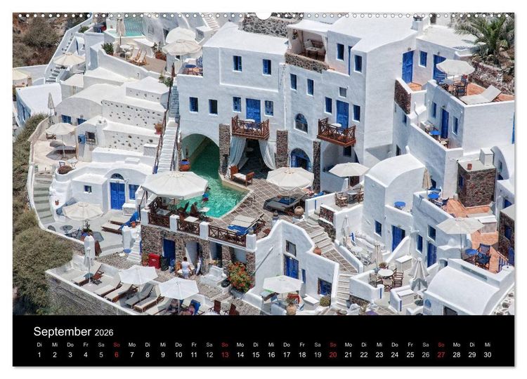 Produktbild: Zauberhaftes Santorin (Wandkalender 2026 DIN A2 quer), CALVENDO Monatskalender