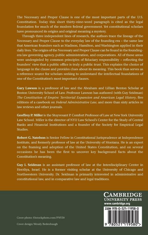 Produktbild: The Origins of the Necessary and Proper Clause
