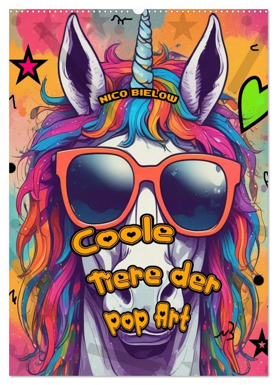 Produktbild: Coole Tiere der Pop Art (Wandkalender 2026 DIN A2 hoch), CALVENDO Monatskalender