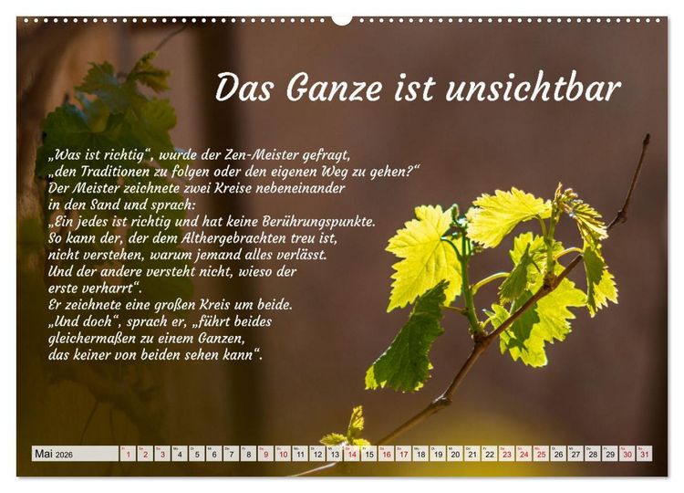 Produktbild: Und der Zen-Meister sprach (Wandkalender 2026 DIN A2 quer), CALVENDO Monatskalender