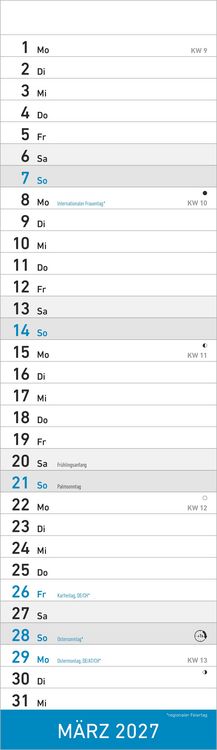 Produktbild: Streifenplaner Mini BLAU 2027