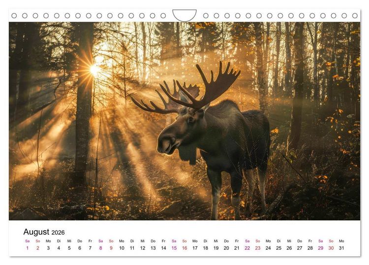 Produktbild: Elche - sch&ouml;ne Momente (Wandkalender 2026 DIN A4 quer), CALVENDO Monatskalender