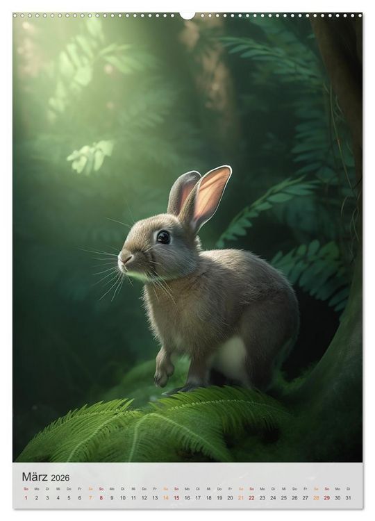 Produktbild: Lustige Hasenkinder (hochwertiger Premium Wandkalender 2026 DIN A2 hoch), Kunstdruck in Hochglanz