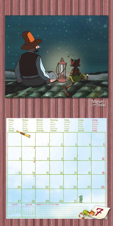 Produktbild: Pettersson & Findus 2026 - Broschürenkalender 30x30 cm (30x60 geöffnet) - Kalender mit Platz für Notizen - mit herausnehmbarem Poster - Wandkalender