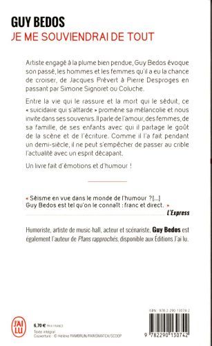Produktbild: Je me souviendrai de tout