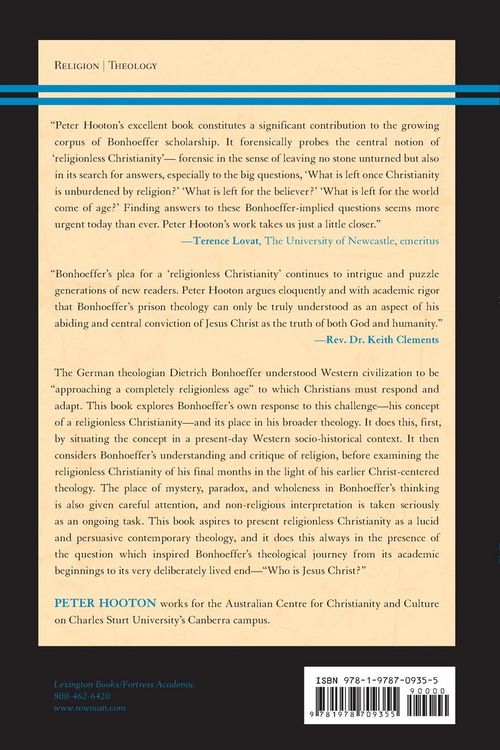 Produktbild: Bonhoeffer's Religionless Christianity in Its Christological Context