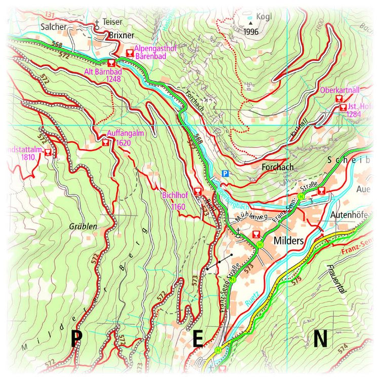 Produktbild: Publicpress Rad- und Wanderkarte Stubaier Alpen, Stubaital, Wipptal 1:35.000