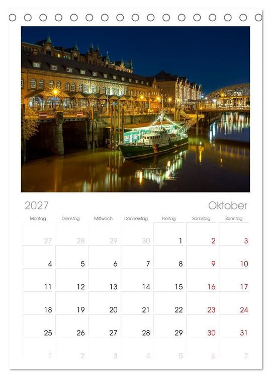 Produktbild: Tischplaner 2027 - Magic Nights Hamburg (A5 Tischkalender zum Aufstellen) CALVENDO