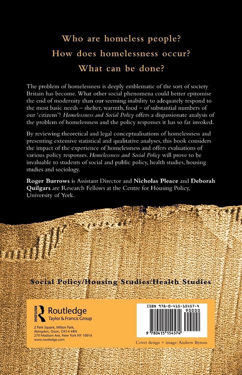 Produktbild: Homelessness and Social Policy