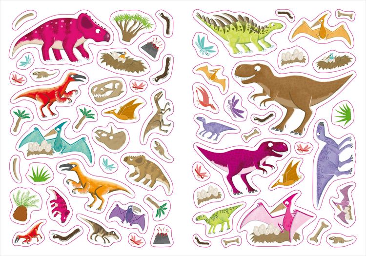 Produktbild: Gro&szlig;es Stickerheft. Dinos