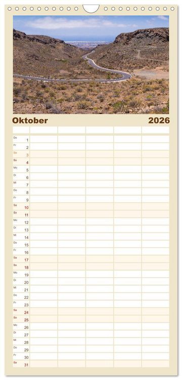 Produktbild: Familienplaner 2026 - Gran Canaria - Extrabreite Landschaften mit 5 Spalten (Wandkalender, 21 x 45 cm) CALVENDO