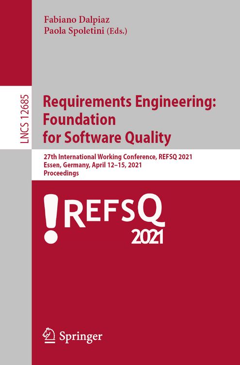 Produktbild: Requirements Engineering: Foundation for Software Quality