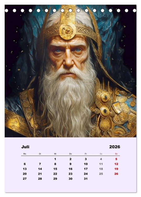 Produktbild: Magische Reise zu mystischen Wesen. Keltische Fantasie-Gestalten (Tischkalender 2026 DIN A5 hoch), CALVENDO Monatskalender