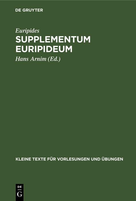 Produktbild: Supplementum Euripideum