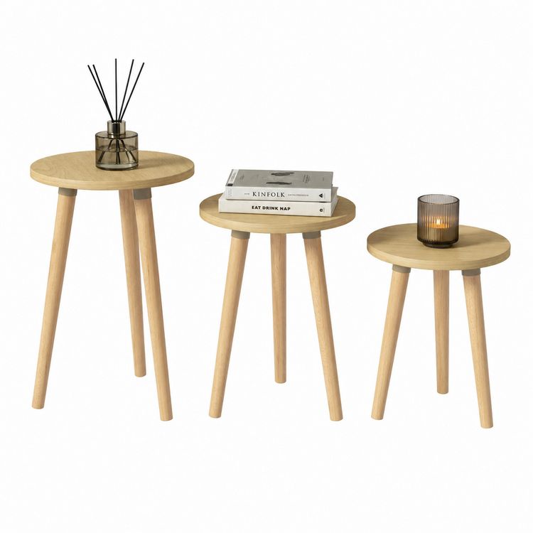 Produktbild: 3-tlg. Beistelltisch Set Rund Barilo 52/47/42 cm