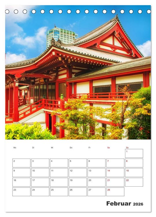 Produktbild: Schreine und Tempel - Heiligt&uuml;mern in Japan (Tischkalender 2026 DIN A5 hoch), CALVENDO Monatskalender