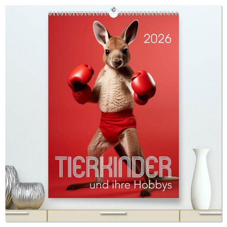 Produktbild: Tierkinder und ihre Hobbys (hochwertiger Premium Wandkalender 2026 DIN A2 hoch), Kunstdruck in Hochglanz