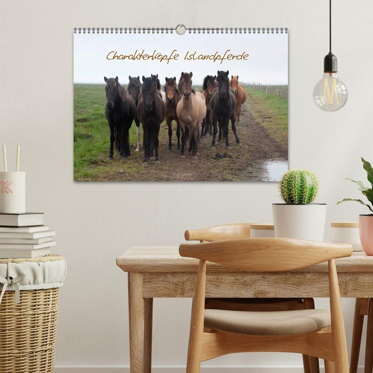 Produktbild: Charakterk&ouml;pfe Islandpferde (Wandkalender 2026 DIN A3 quer), CALVENDO Monatskalender