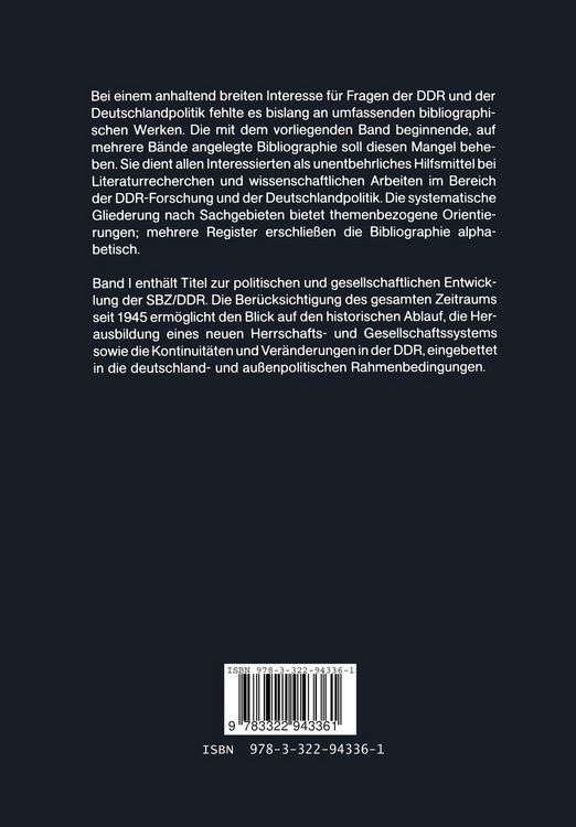 Produktbild: Systematische Bibliographie von Zeitungen, Zeitschriften und B&uuml;chern zur politischen und gesellschaftlichen Entwicklung der SBZ/DDR seit 1945
