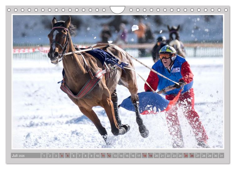 Produktbild: Pferde-Rennen auf Schnee und im Wasser (Wandkalender 2026 DIN A4 quer), CALVENDO Monatskalender